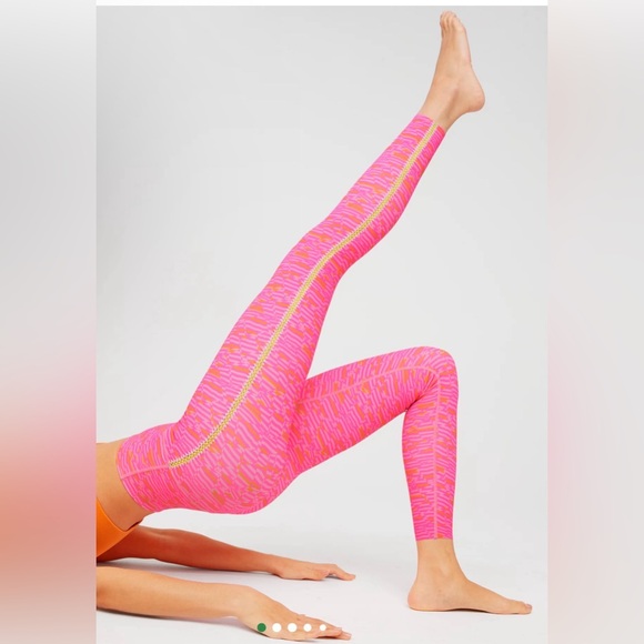 American Eagle Outfitters Pants - Offline Aerie Crochet Inset Neon leggings